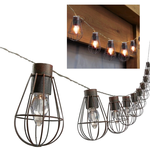 Solarny girland ogrodowy loft 10 LED ciepła biel 3,8 m