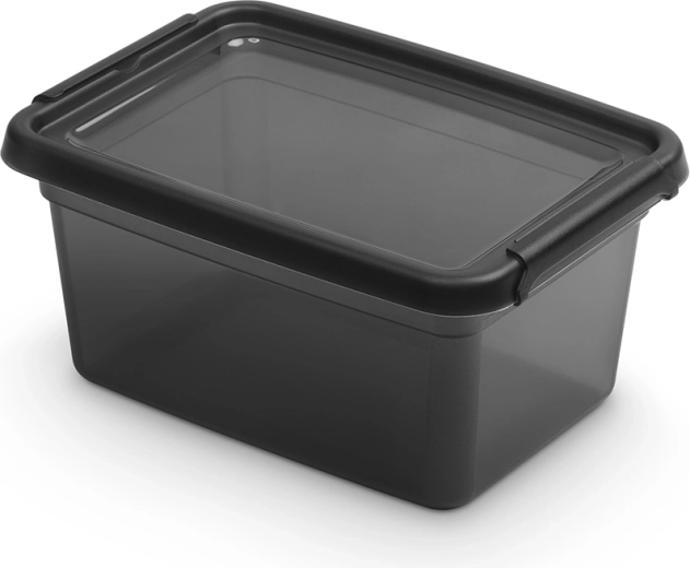Pojemnik Basestore z pokrywką i klipsami 1,5 l coal