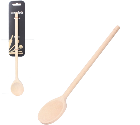 Drewniana okrągła łyżka kuchenna 30 cm z drewna bukowego