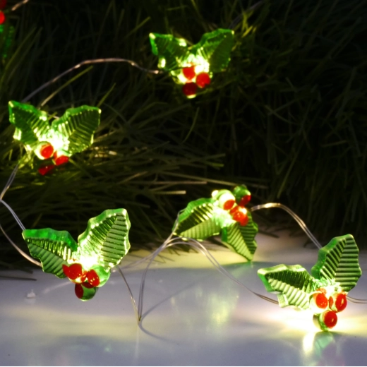 Świetlny łańcuch LED jemioła 20 LED na baterie, ciepła biel, 2,2 m