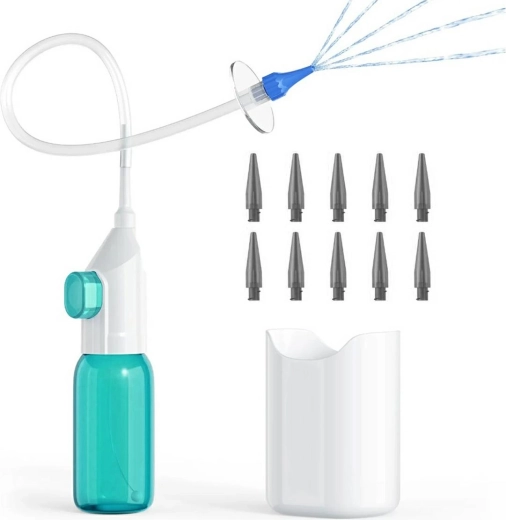 Irygator do czyszczenia uszu ze zbiornikiem i 10 końcówkami