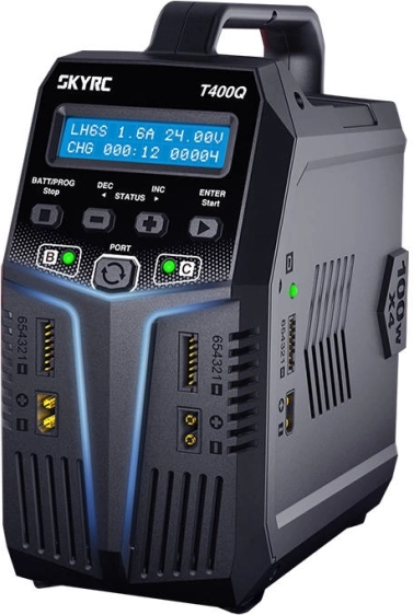 Czterokanałowa inteligentna ładowarka SKYRC T400Q 4×100 W