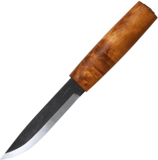 Helle Viking outdoorowy nóż myśliwski 11 cm, drewno z korzeni brzozy, skórzane etui