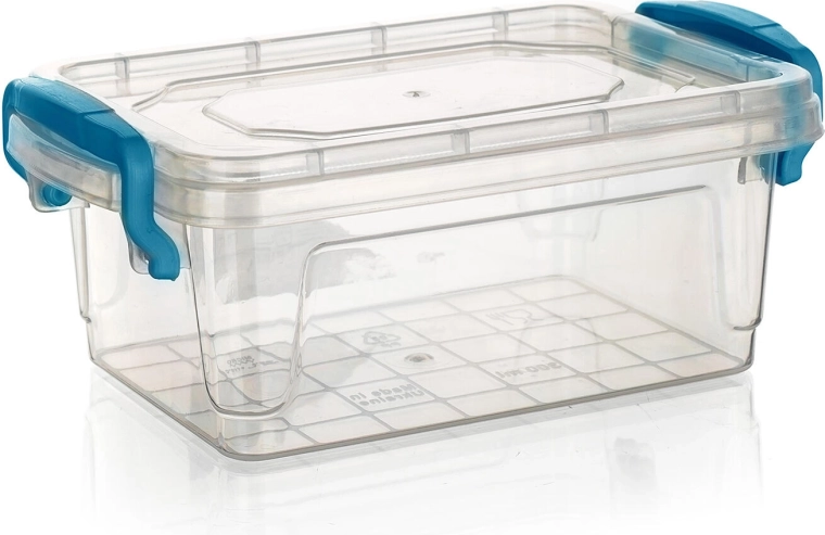 Plastowy pojemnik GEMA 0,3 l z turkusowymi uchwytami