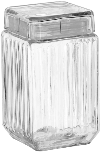 Kwadratowy szklany pojemnik 1,7 l ze szklaną pokrywką