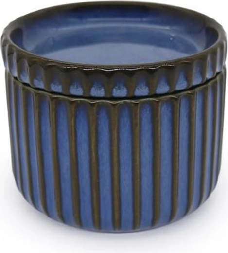 Kamionkowa miska z pokrywką TORO 400 ml niebieska