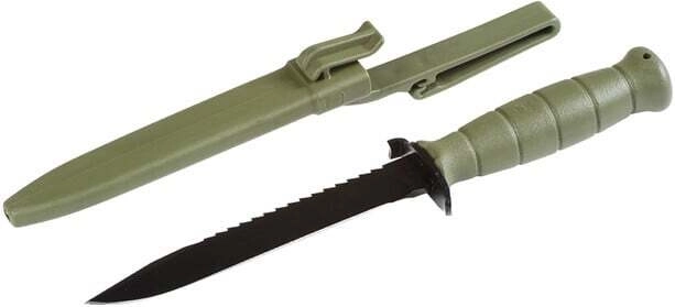 Taktyczny nóż GLOCK FM81 Battle Field Green z ząbkowanym ostrzem