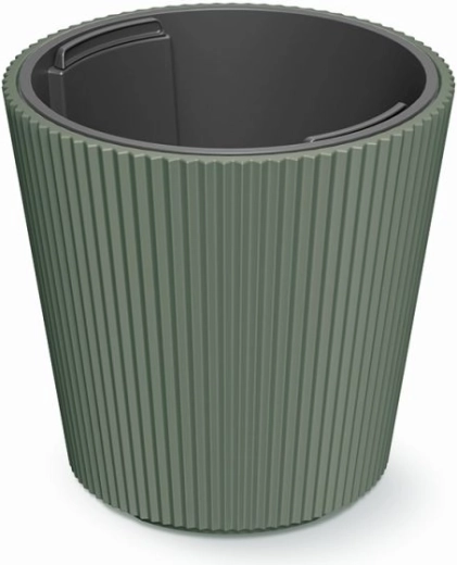 doniczka Milly z wkładem 24 cm ciemnozielona