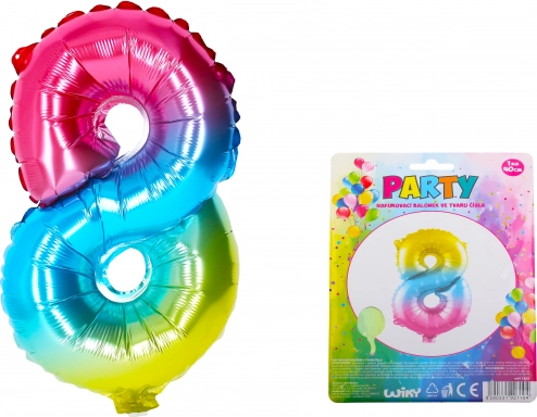 Tęczowy balon dmuchany cyfra 8