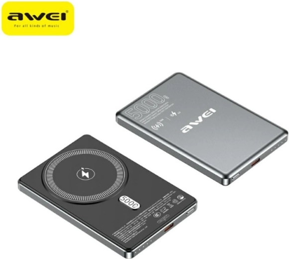 Awei PA-30 powerbank MagSafe 5000 mAh szary
