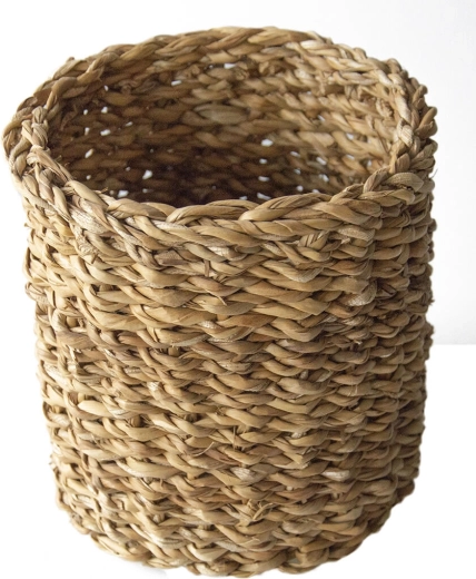 Okrągły koszyk z trawy morskiej mały 17 × 16 cm