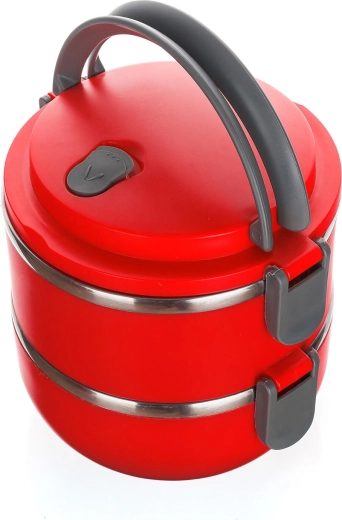 Pojemnik na żywność CULINARIA Red, 2‑poziomowy, 1,1 l