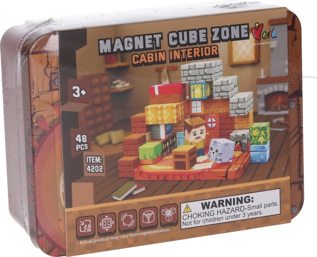 Klocki konstrukcyjne Magnet Cube Zone cabin interior 48 elementów