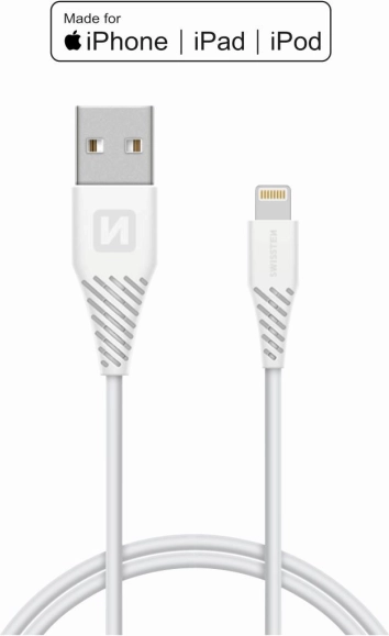 Kabel / USB / Lightning MFI 1,2 m Swissten - biały