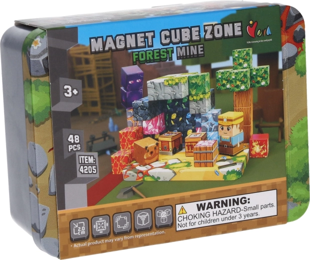 Magnetyczny zestaw konstrukcyjny Forest Mine Magnet Cube Zone, 48 szt.