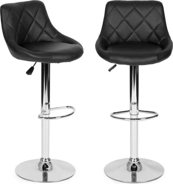 Nowoczesny obrotowy hoker z regulowaną wysokością i chromowanymi dodatkami