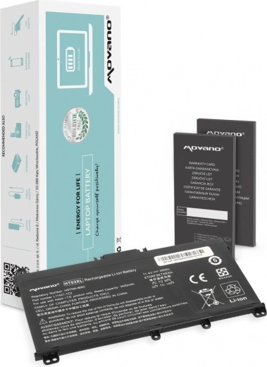 Bateria Movano HT03XL do notebooków HP 240/250/255/256 G7 oraz 340/348 G5 (3400 mAh, 39 Wh)