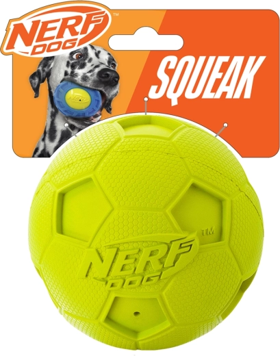 Nerf Dog gumowa piszcząca piłka do futbolu dla psów 10 cm