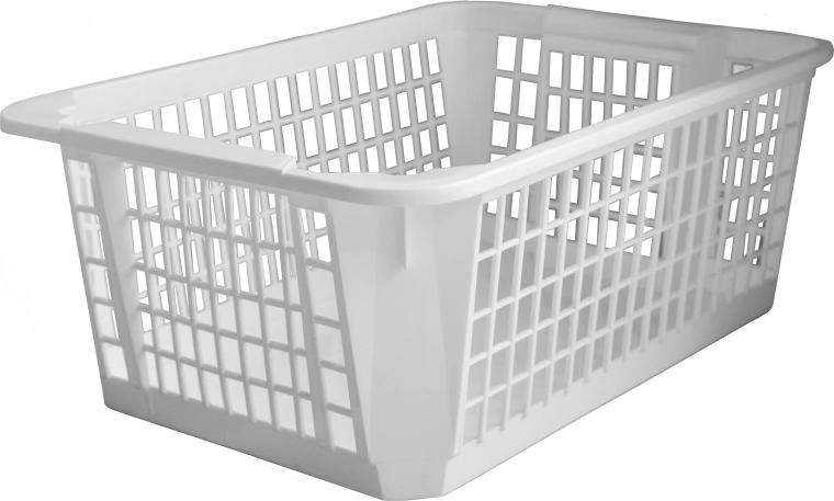 Plastowy koszyk do sztaplowania 36 x 26 x 14 cm – Biały