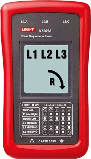 Uni-T UT261A tester kolejności faz i kierunku obrotów silnika