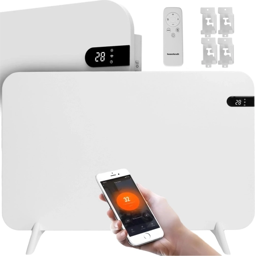 Podczerwony panel grzewczy Bauerkraft 450 W z Wi‑Fi i wyświetlaczem 45 × 70 cm