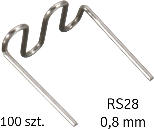 Zszywki do zgrzewania tworzyw RS28, 0,8 mm, nierdzewne, 100 szt.