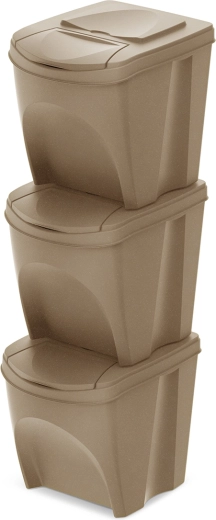 Zestaw koszy do segregacji Sortibox Eco Wood 3×25 l, naturo