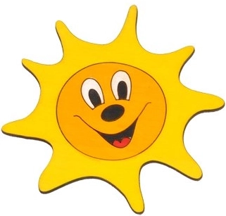 Drewniana uchwytka meblowa Słoneczko