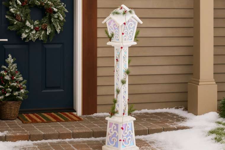 Świąteczna biała latarnia LED 120 cm