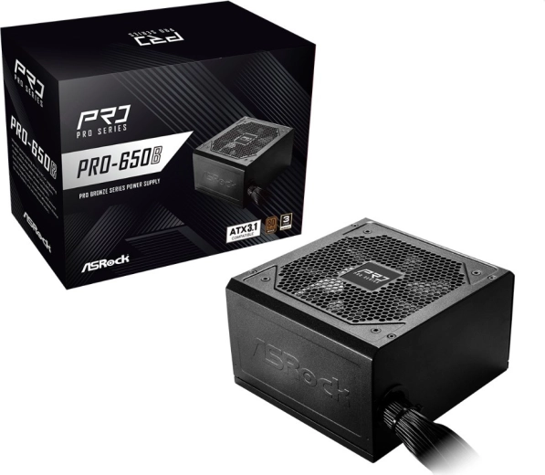 ASRock pro series 650 W 80 plus bronze ATX 3.1 niemodularny zasilacz