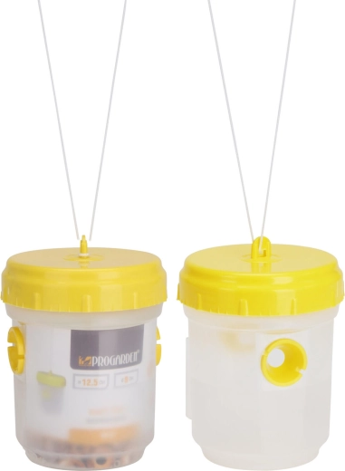 Łapacz os z polipropylenu 9 × 12,5 cm – przezroczyste korpus, żółte wieczko