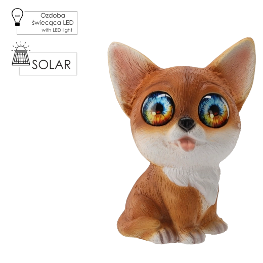 Figurka ogrodowa kot ze słonecznym oświetleniem LED 20,5 × 21 × 28,5 cm