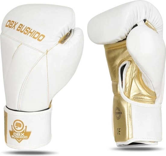 Rękawice bokserskie DBX Bushido z naturalnej skóry z ochroną nadgarstków