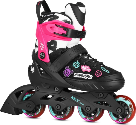 Łyżworolki Nils Extreme Vibe różowe – XS (29–32)