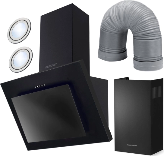 Okap kominowy 60 cm Berdsen BT-215 czarny