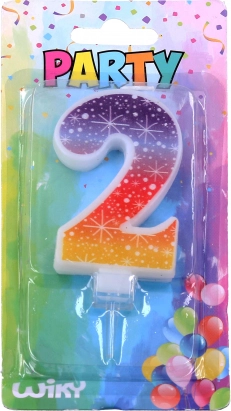 Świeczka imprezowa numer 2 z gwiazdami