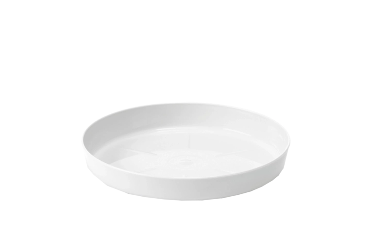 Biały plastikowy podstawek pod doniczkę Lamela 17 cm