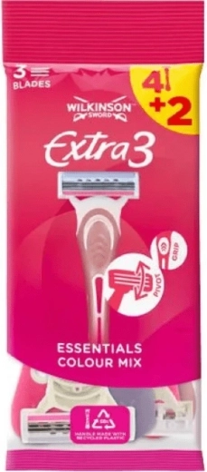 Wilkinson Extra3 Beauty damska jednorazowa maszynka do golenia 4+2 szt.