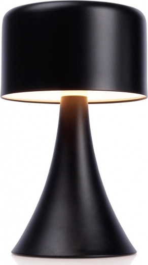 Metalowa bezprzewodowa lampka stołowa LED 20,5 cm – czarna