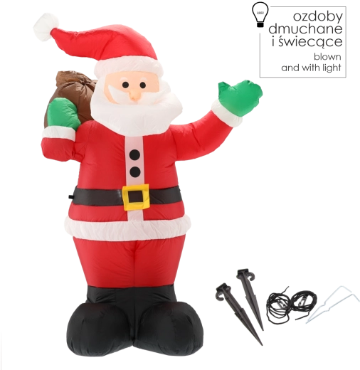 Nadmuchiwany Mikołaj z oświetleniem LED 180 cm