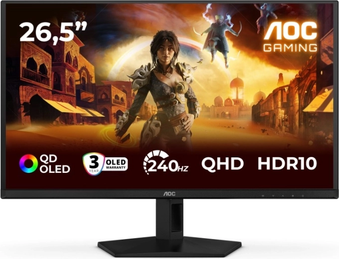 Monitor gamingowy 26,5" QD‑OLED 240 Hz z HDMI i DisplayPort