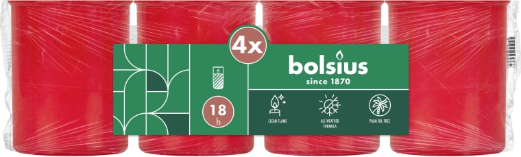 Zestaw czerwonych zniczy bez wieczka 4×18 h