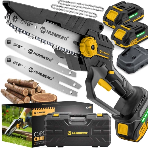Akumulatorowa mini pilarka łańcuchowa Humberg 6" bezszczotkowa 21 V