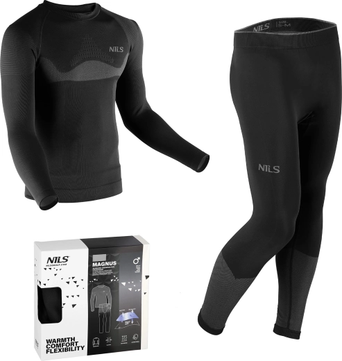 Męska bezszwowa bielizna termiczna NILS Magnus czarna