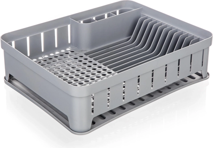 Ociekacz na naczynia z tacką, szary, 40 × 31 cm