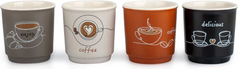 Ceramiczny kubek do espresso Coffee 90 ml, 4 wzory