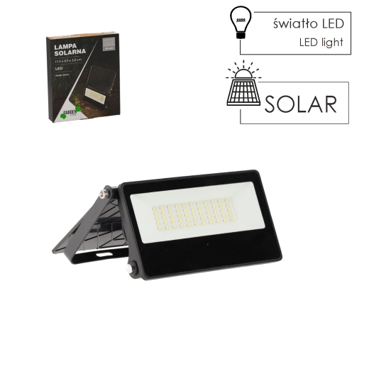 Solarny reflektor LED 20 W czarny