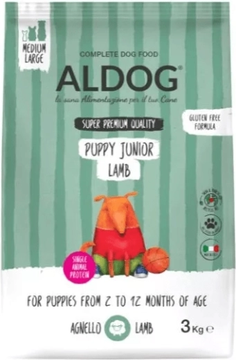Aldog Puppy-Junior jagnięcina dla szczeniąt ras średnich i dużych 3 kg