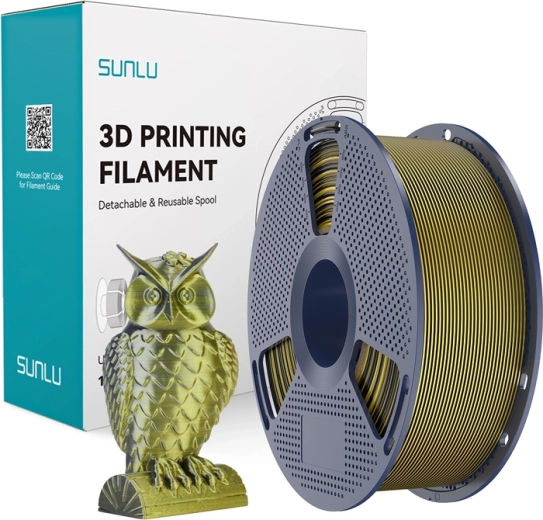 Sunlu PLA+ Silk dwukolorowy filament czarny i złoty
