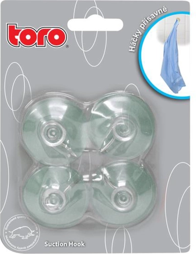 Przyssawkowe haczyki Toro z metalową końcówką 4 szt.
